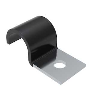 Keystone .187" Insulated Half Clamp, .437" L, Steel, Zinc, Black