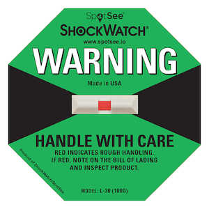 SpotSee L30 ShockWatch Label, 100 G Range, Green