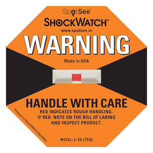 SpotSee L35 ShockWatch Label, 75 G Range, Orange