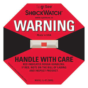 SpotSee L47 ShockWatch Label, 50 G Range, Red