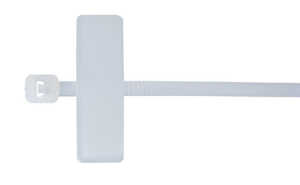 Catamount Miniature Identification Cable Tie, Natural Nylon 6.6 Max Temp 85°C (185°F), Indoor, Length 93.11mm (3.666"), Tensile Strength 80 N (18 lbs), Marking Pad 24.71mm (.973") x 4.415mm (.174")