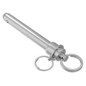 Southco Lockwell Pin, Double Acting, Ring, 11.1 mm (.44") Shank Dia., 101.6 mm (4") Grip, Stainless Steel