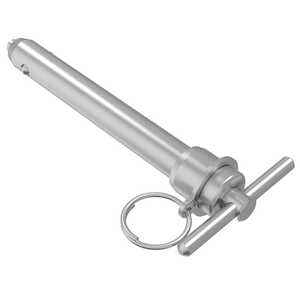 Southco Lockwell Pin, Double Acting, T-Handle, 11.1 mm (.44") Shank Dia., 101.6 mm (4") Grip, Stainless Steel