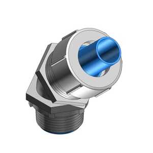 ABB 45° Elbow Steel Liquid Tight Bullet With Nylon Insert, Trade Size 1"