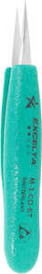 Excelta TealShield/Cobaltima Tweezer, 5 Star Mini Straight Very Fine Point, Cobalt, Ergo