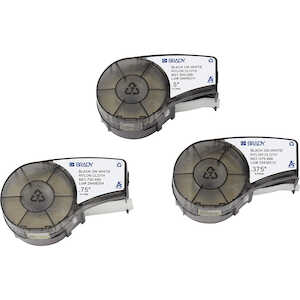 Brady Aggressive Adhesive Multi-Purpose Nylon Labels with Ribbon for M210, M211, BMP21-PLUS Printers - Variety Size 3 Pack