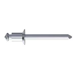 1/8" Nominal Dia., 120 Degree Countersunk Head Blind Rivet, Open End, Aluminum Alloy, Grip Range .040"-.062"