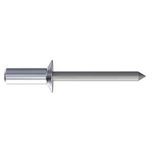 1/8" Nominal Dia., 120 Degree Countersunk Head Blind Rivet, Closed End, Aluminum Alloy, Grip Range .031"-.062", Hollow Core