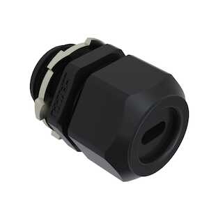 Heyco Liquid Tight NM-B Romex Liquid Tight Cord Grip, NPT 1 Thread, .690 - .190" Cable Size, Nylon, Black