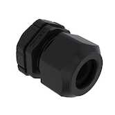 Sealcon Straight Thru Liquid Tight Cord Grip with Optional Sealing Ring, M20 Thread, .24 - .47" Cable Size, Nylon, Black