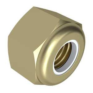 0-80 303 Stainless Steel, Hex Nylon Locknut, Cadmium Finish