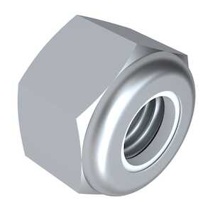 0-80 303 Stainless Steel, Hex Nylon Locknut, Zinc Finish