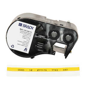 Brady BMP51 BMP53 BMP41 PermaSleeve Polyolefin Wire Marking Sleeves, .125" Dia x 7' L, Black on Yellow