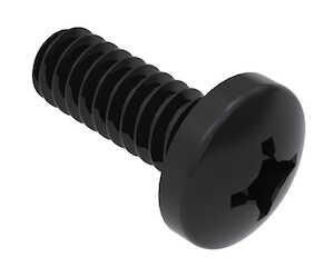 1/4"-28 X 1", Phillips, Pan Head, Brass, Machine Screw. Black Oxide.