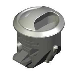 Southco Novibra Push-to-Close Latch, Type 1 (for Drawers), Plastic, Black Body, Chrome Cup, Chrome Handle