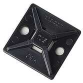 Catamount Cable Tie Mount, Black Nylon 6.6 Max Temp 70°C (158°F), .74 x .74", Rubber Adhesive, 100 Pack