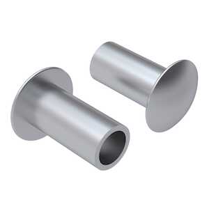 Oval Head Semi-Tubular Rivet, .067" Mounting Hole Dia., 1/4" L, Aluminum Alloy, Finish Optional