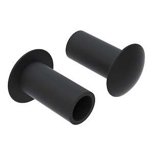 Oval Head Semi-Tubular Rivet, .067" Mounting Hole Dia., 1/4" L, Brass, Black Oxide