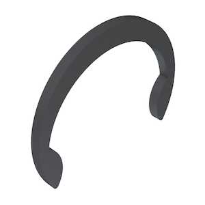 0.236" External Crescent Retaining Ring, Carbon Steel, Black Phosphate