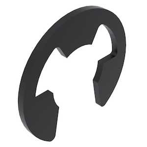 0.744" External E-Type Retaining Ring, Carbon Steel, Black Phosphate