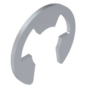 0.744" External E-Type Retaining Ring, Carbon Steel, Zinc