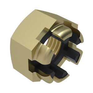1" - 12 Alloy Steel, Castellated Hex Nut w/ Nylon Insert, Cadmium Finish