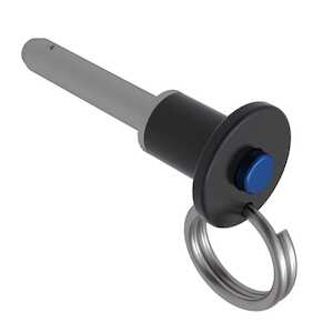Button Handle Ball Lock Pin, Single Acting, .3" Grip Length, 3/16" Pin Diameter