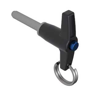 T-Handle Ball Lock Pin, Single Acting, .3" Grip Length, 1/4" Pin Diameter