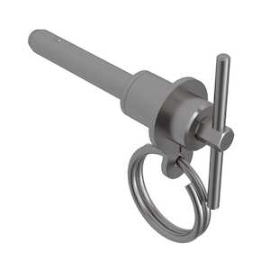 T-Handle Ball Lock Pin, Double Acting, .5" Grip Length, 3/8" Pin Diameter