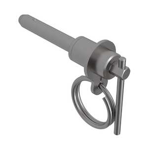 L-Handle Ball Lock Pin, Double Acting, .5" Grip Length, 1/4" Pin Diameter