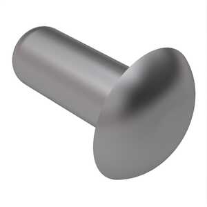 Domed Head Solid Rivet, .067" Mounting Hole Dia., 1/4" L, Stainless Steel, Passivated