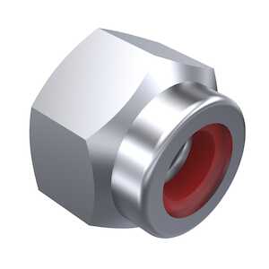 1-1/2-12 Aluminum Alloy, Nylon Hex Locknut, Anodized Clear