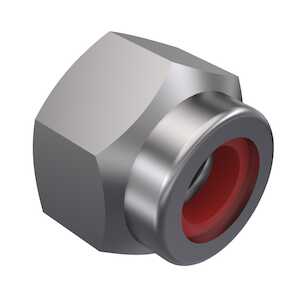 1" - 12 Stainless Steel, Hex Nylon Locknut, Passivated Finish