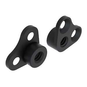 1/4-28 A286 Stainless Steel, Corner Nut Plate w/ Countersunk or Dimpled Holes, Dry Film Lubricant Plating