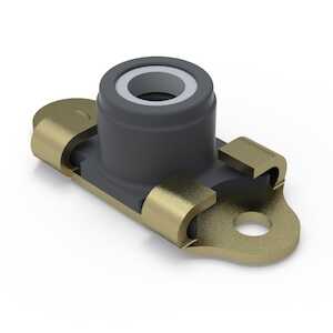 1/2"-20 Steel Self-Locking Floating Two-Lug Nut Plate, Plain Rivet Hole, Cadmium & Dry Film Lube