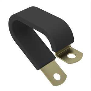 0.203" Cushioned Cable Clamp, .125" Max Bundle Diameter, Steel, Zinc Yellow