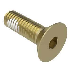 1/2"-13 x 1", 82 Degree Flat Head Socket Screw, Hex Drive, Fully Threaded, Alloy Steel, Cadmium, Locking Element