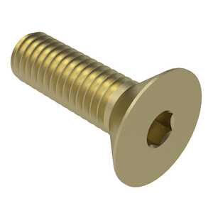 1/2"-13 x 1", 82 Degree Flat Head Socket Screw, Hex Drive, Fully Threaded, Alloy Steel, Zinc