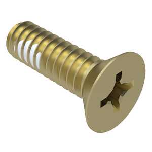 1-64 X 1/2" Long, Phillips, 82 Degree Flat Head, Steel Machine Screw, Cadmium w/ Locking Element.