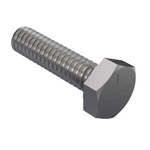1-8 X 1" Hex Head Screw, Stainless Steel, Passivated, Fully Threaded