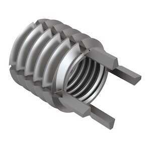 1/4-28 Solid Wall Insert, A286 Stainless Steel, Passivated, Lightweight, Key Locked, 3/8" L