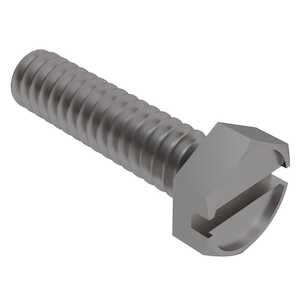 1/4"-20 X 1" Long, Slotted, Hex Head Machine Screw, Stainless Steel, Passivated