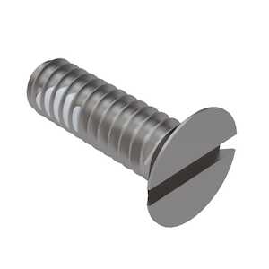 0-80 X 1/2" Long, Slotted, 100 Degree Flat Head, Stainless Steel, Machine Screw. Nylon Patch.