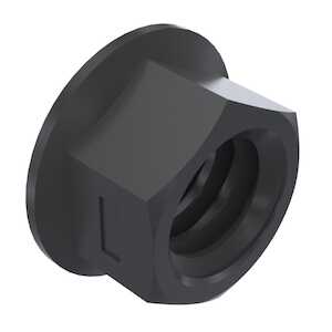 1/4" - 28 Steel, Hex Flanged Locknut. Cadmium & Dry Film Lubricant.
