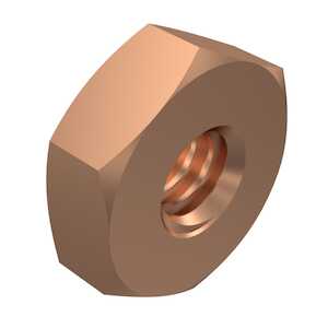1/4" - 20 Hex Machine Screw Nut. Copper Silicon Alloy, Plain.