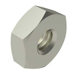 0-80 Hex Machine Screw Nut. Brass, Nickel.