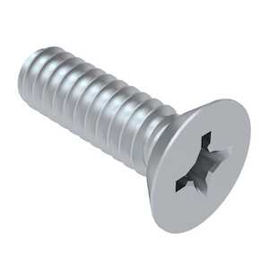 0-80 X 1/16" Long, Phillips, Undercut 82 Degree Flat Head, Steel Machine Screw. Zinc Clear Trivalent, Commercial. Specification - ASME B18.6.3