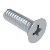 0-80 X 1/16" Long, Phillips, Undercut 82 Degree Flat Head, Steel Machine Screw. Zinc Clear Trivalent, Commercial. Specification - ASME B18.6.3