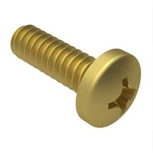 1/4" - 28 X 1" L, Phillips Pan Head Machine Screw, Steel, Cadmium