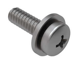 2-56 X 1/2" L, Phillips Pan Head SEMS Machine Screw, Flat Washer, Stainless Steel, Passivated. Specification - ASME B18.13